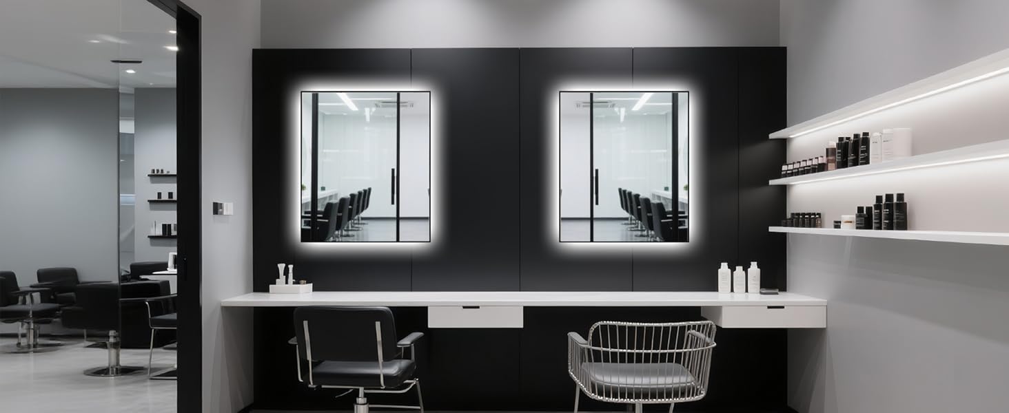 LED дзеркало для ванної кімнати 45x65 см з підсвічуванням, IP54, 6500K, прямокутне, енергозберігаюче, біле