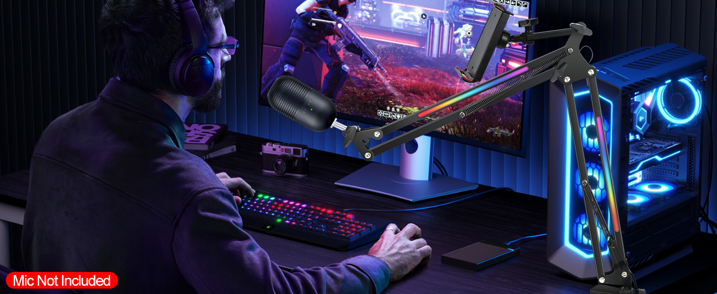 Кріплення для мікрофона YOUSHARES RGB, сумісне з Seiren Mini, V3 Mini/Chroma, Razer Seiren V2 X/Pro, Seiren X