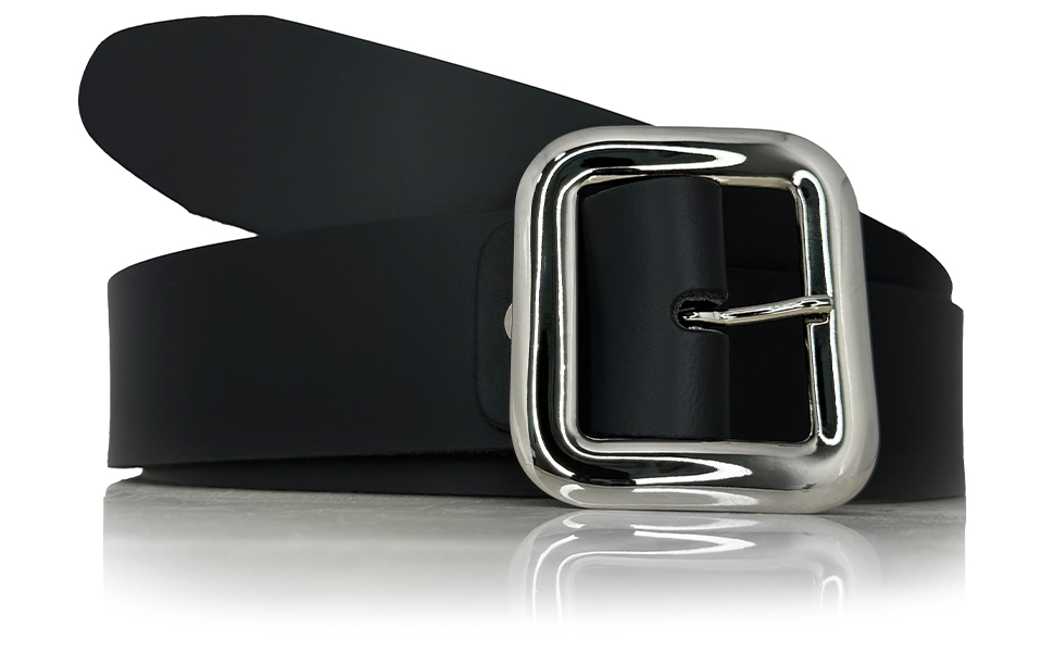 Жіночий шкіряний ремінь Almela з срібною пряжкою, 40 мм, червоний, 110 см