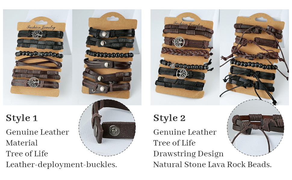 Браслети HZMAN з натуральної шкіри