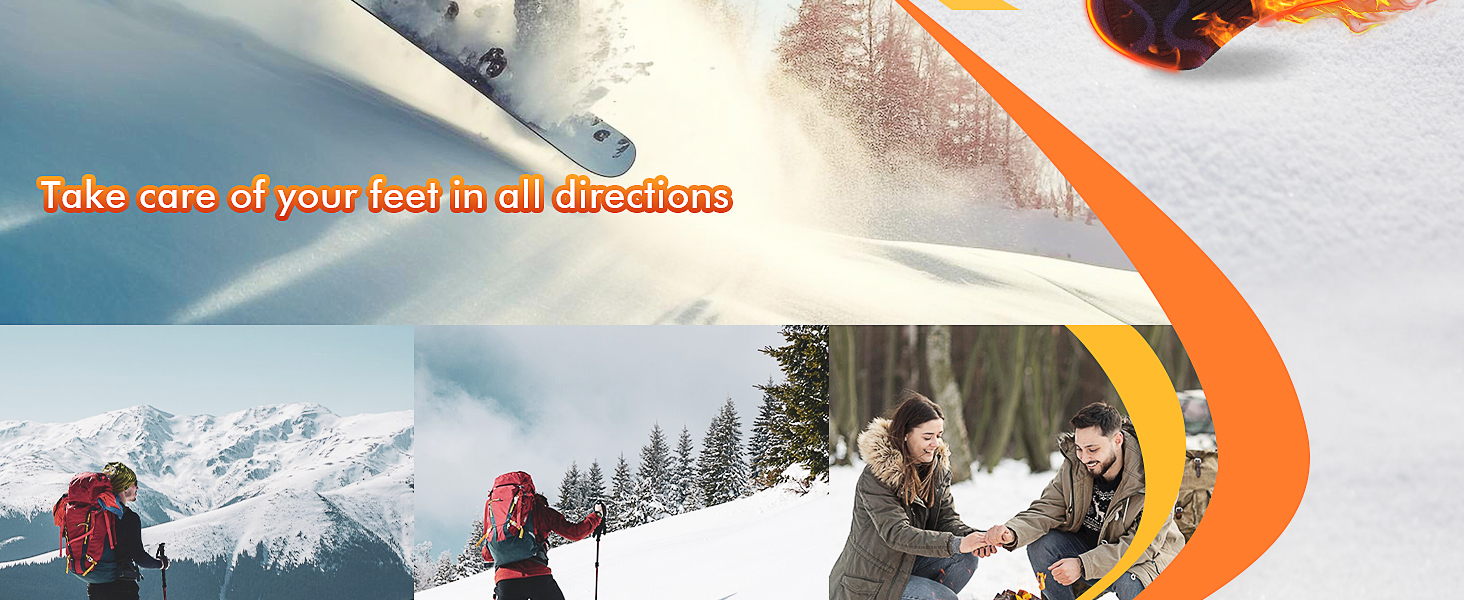 Обогревні шкарпетки з підігрівом, 5000mAh, акумулятор, до 65°C, чорний колір, розмір 36-42