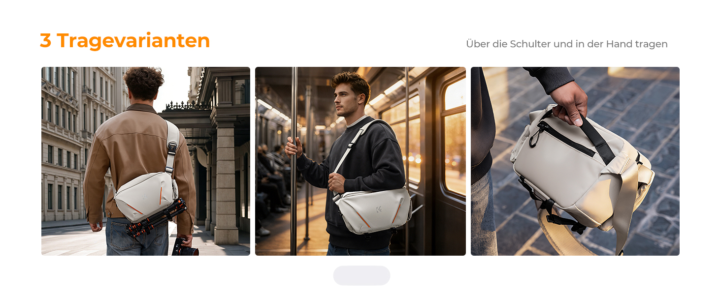 Сумка для фототехніки та аксесуарів K&F Concept з напіввідкритим переднім відділенням, біла