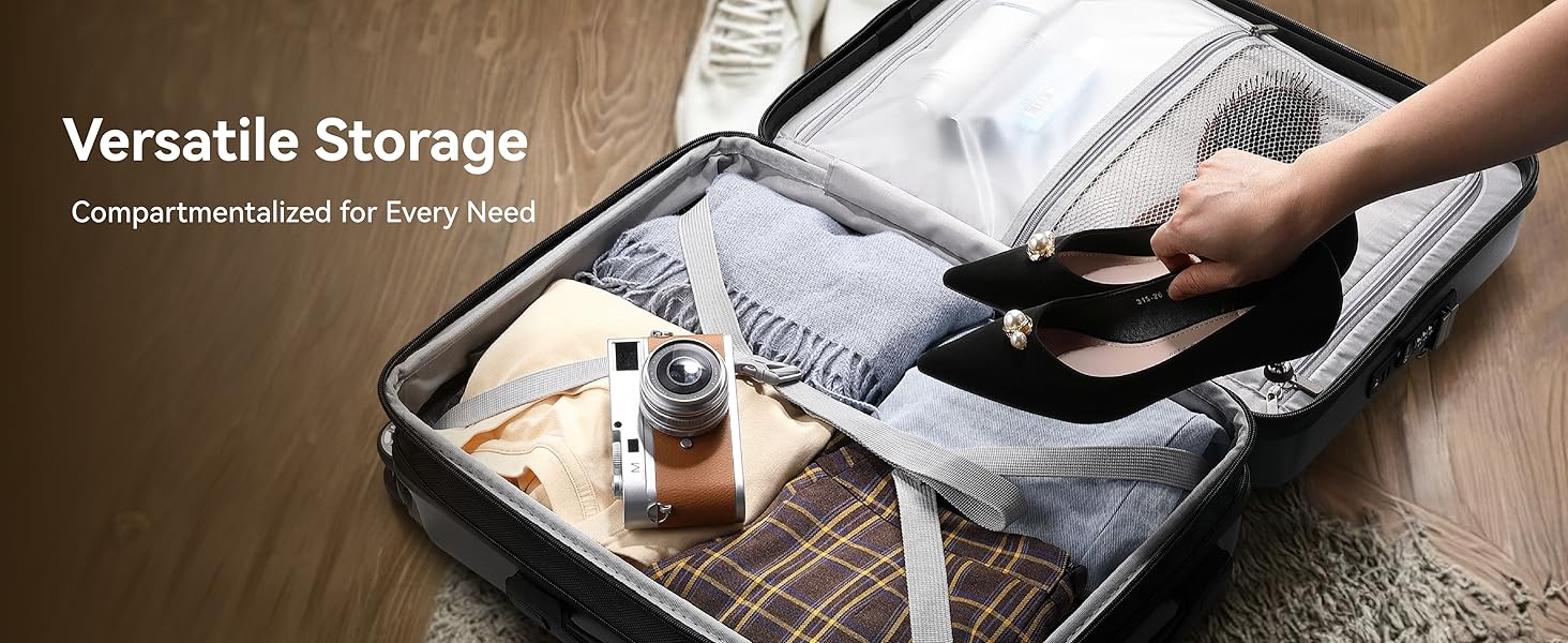 Чемодан-валіза LUGGEX на руці з відділенням для ноутбука – Розширюваний жорсткий кейс з полікарбонату з TSA-замком (56×38×24 см) (Блакитний)