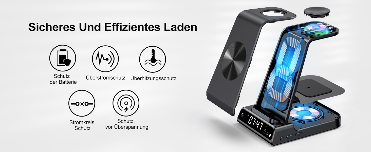 Бездротова зарядка 3-в-1 для Samsung Galaxy S25 Ultra, Watch 8/Ultra/7/6, Buds 3/3 Pro. Підтримка моделей S25/S24/S23, Z Flip 7/Fold 6