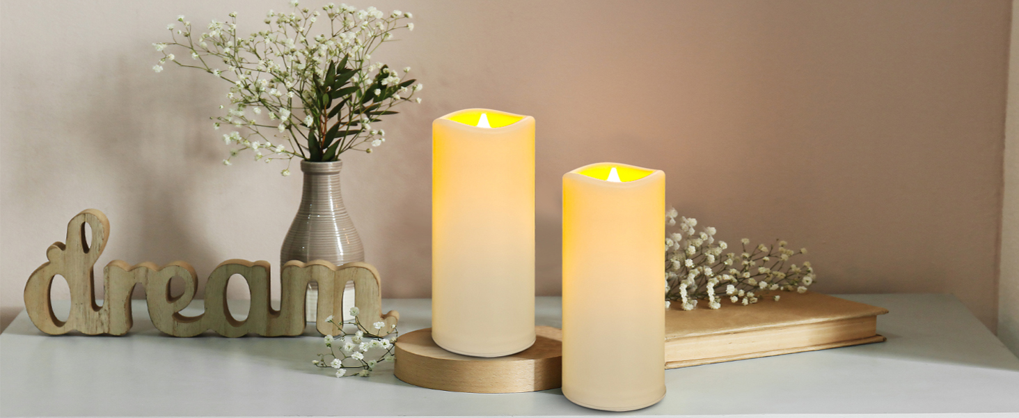 Світлодіодні безпечні свічки Candlesee, набір з 9 шт., водонепроникні, на батарейках, з ефектом мерехтіння та таймером, з пультом ДУ для балконів, ліхтарів, дому, весільного декору
