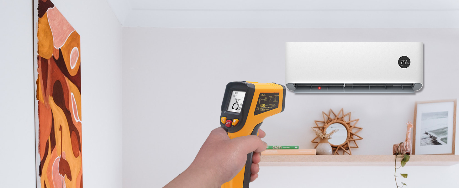 Інфрачервоний термометр KETOTEK Laser Digital IR Pyrometer KT600Y -50°C до 400 °C. Безконтактний вимірювач температури для кухні, барбекю, холодильника, промисловості та продуктів харчування