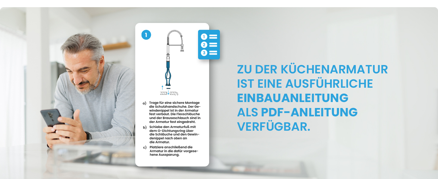 Кухонний змішувач Bächlein Nedo – поворотний на 360°, матовий чорний, з нержавіючої сталі, з гнуким виливом та висувною лійкою, для кухні