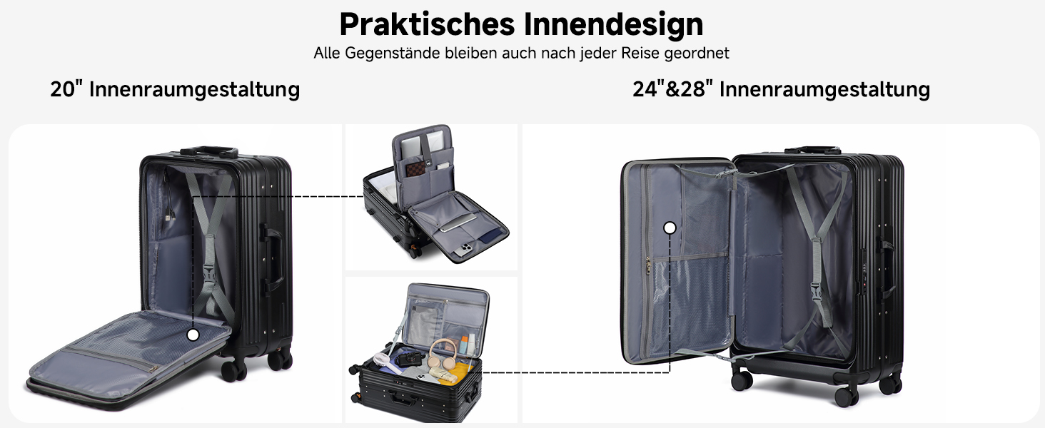 Набір валіз Sea Choice Hartschalen 2 шт. (Trolley, 55/78 см) з TSA замком та тримачем для напоїв, зелений