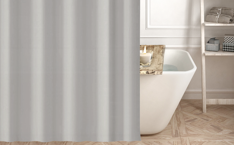 Штора для ванни 180x180 см, водонепроникна, антигрибкова, з кільцями, бежева (1 шт.)