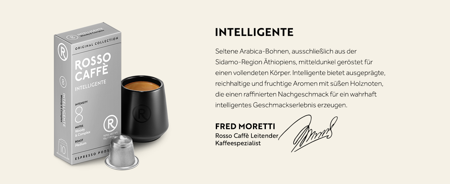 Капсули кави ROSSO CAFFÈ Nespresso, 60 шт., 6 сортів преміум еспресо, сумісність з Nespresso, капсули з алюмінію