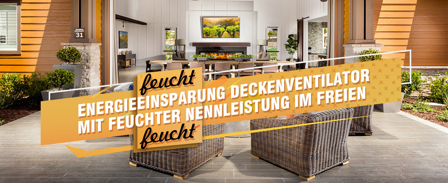 Дзеркальний вентилятор для стелі з дерева, без освітлення, з пультом керування, тихий, для вологого приміщення, 132 см (52 дюйми), коричневий, 5 лопатей