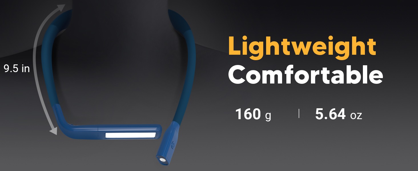 LED лампа на шию для читання Buch синя: книжкова лампа, ліхтарик для в'язання, подарунок чоловікові на Різдво