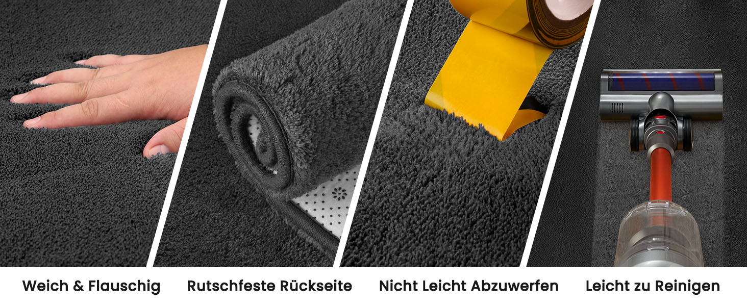 Килимок для вітальні та дитячої кімнати 160x230 см, сірий, з коротким ворсом, миючий, антиковзаюча підкладка