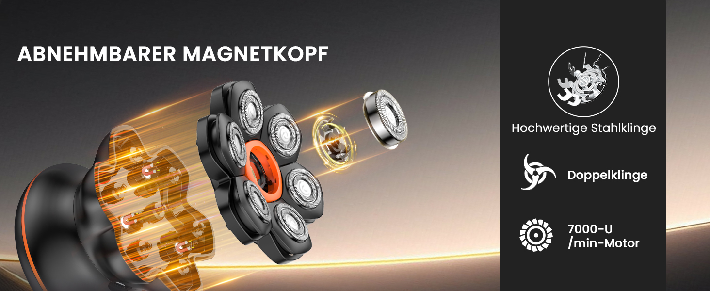 MAXGROOM Голєва машина для чоловіків, 7D Голєва головка, водонепроникна IPX6, плаваюча головка, LED-дисплей, для подорожей та дому, USB-C зарядка, чорний