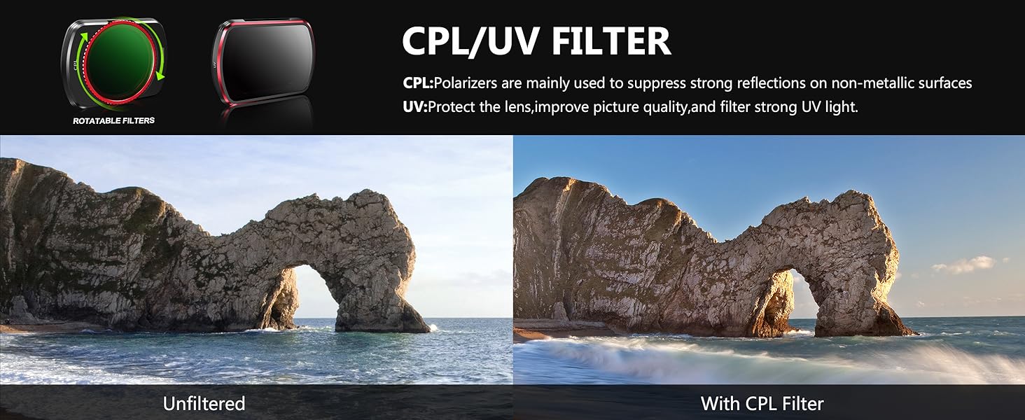 Набір фільтрів STARTRC для DJI Osmo Pocket 3 Creator Combo: CPL, ND 8, ND 16, ND 32, ND 64, ND256 (магнітні, версія з алюмінію)