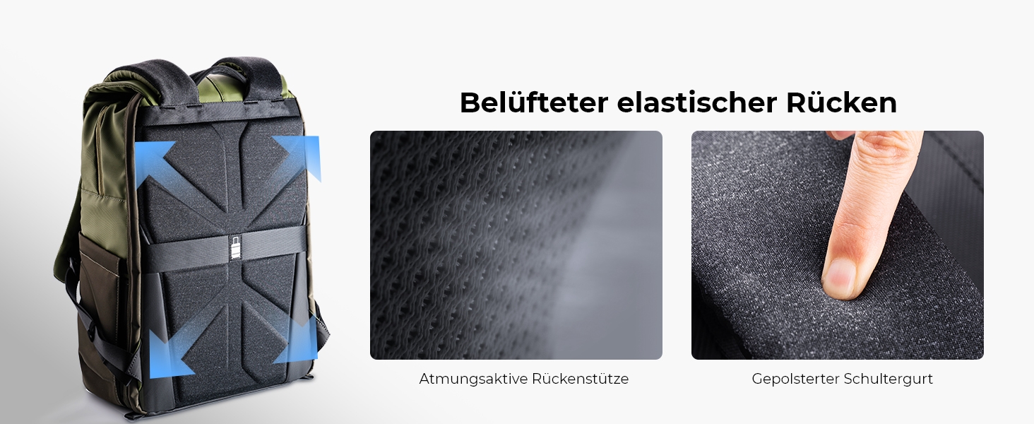 Рюкзак для камери K&F CONCEPT 20L, водонепроникний, з відділенням для ноутбука 15.6