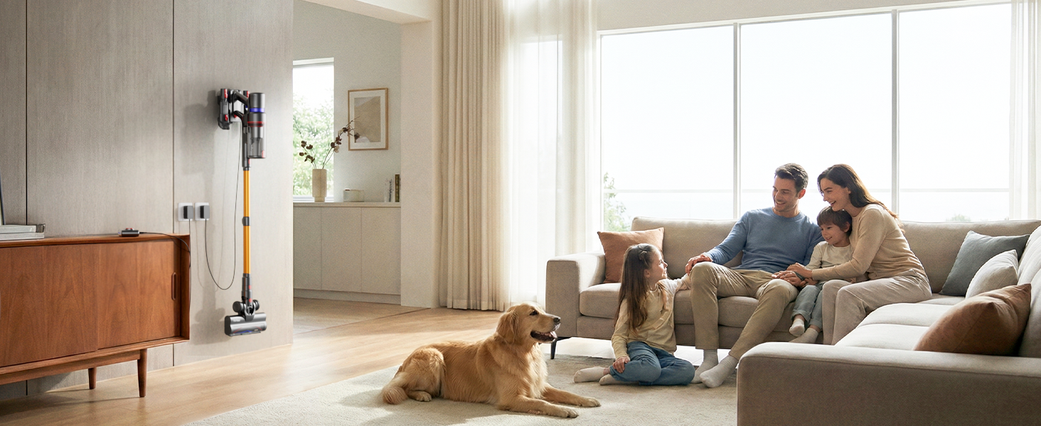 Бездротовий акумуляторний пилосос 600W з потужністю всмоктування 50KPA, 70 хвилин роботи, самостійна парковка, антизаплутана щітка та LED-дисплей, 8-ступенева фільтрація, кріплення на стіну, для шерсті тварин/килимів/твердих поверхонь/автомобіля (фіолетовий)