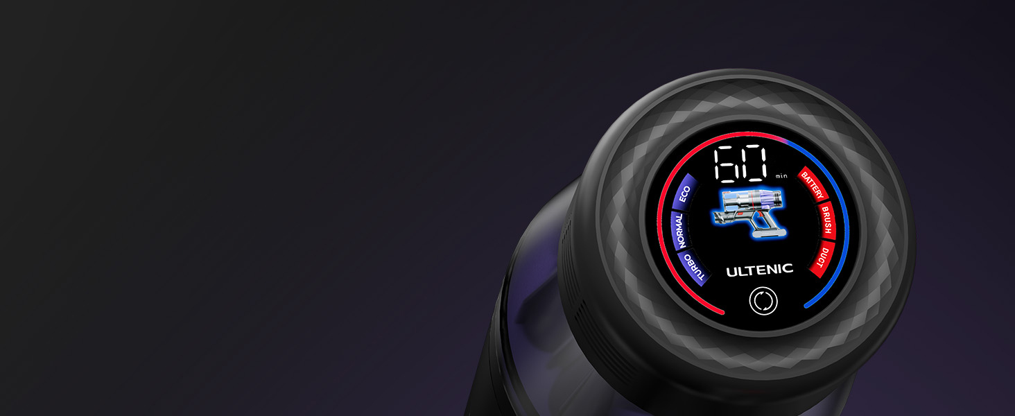 Бездротовий акумуляторний пилосос Ultenic U16 Flex: 550W, 50000Pa, 60 хв роботи, сенсорний екран, телескопічна труба, док-станція, антизаплутування, для твердих поверхонь та килимів, видалення шерсті тварин