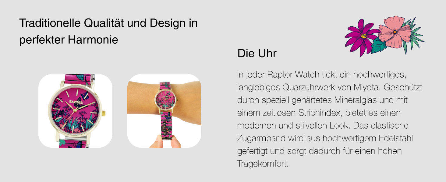 Жіночий кольоровий годинник Raptor Colorful Edition — стильний аксесуар з розтяжним ремінцем (Білий/Багатоколірний)