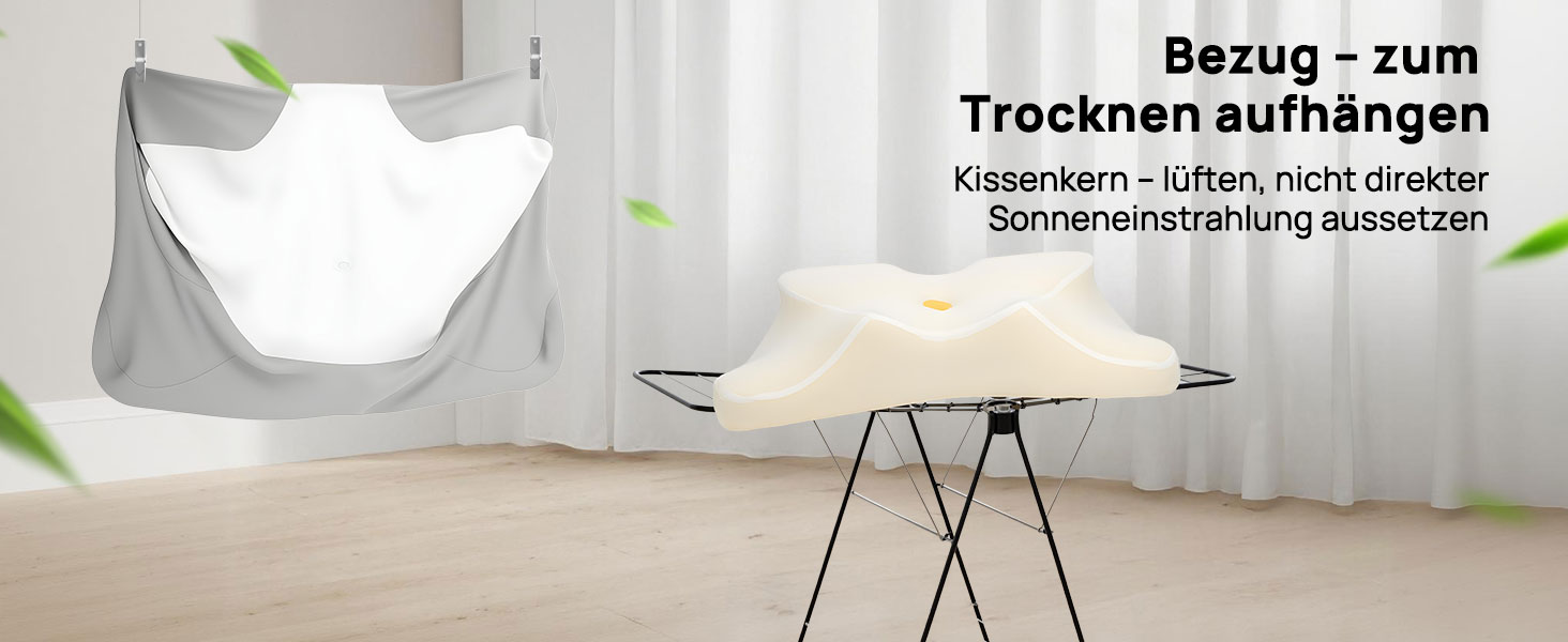 Подушка для шиї Feagar у формі метелика з ефектом пам'яті (Memory Foam), сіра