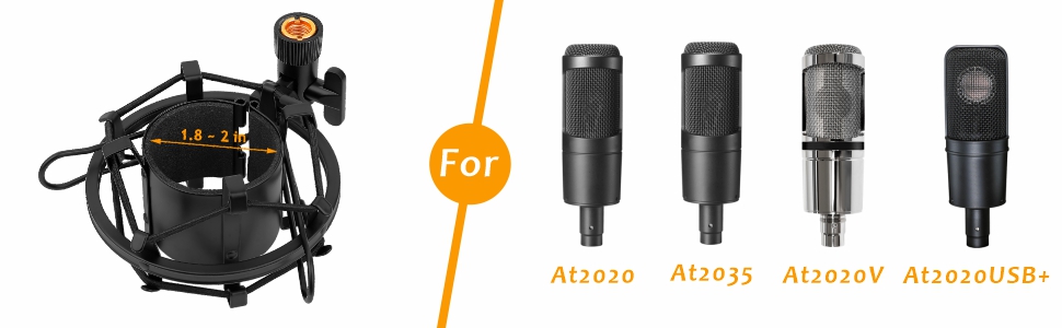 Стійка для мікрофона AT2020 з поп-фільтром та демпфером вібрацій, сумісна з AT2020, AT2020USB+, AT2035, ATR2500X, AT2020V