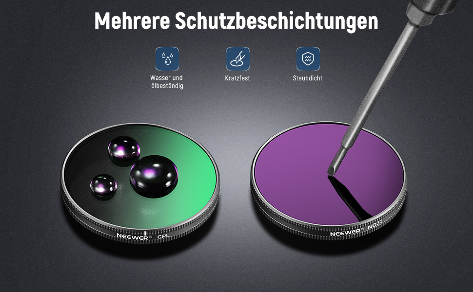 Набір фільтрів ND NEEWER для DJI Osmo Action 5 Pro/4/3 (6 шт.): ND8, ND16, ND32, ND64, ND256, CPL. Фільтри з HD оптичного скла, з мікрофіброю. Аксесуари для екшн-камери