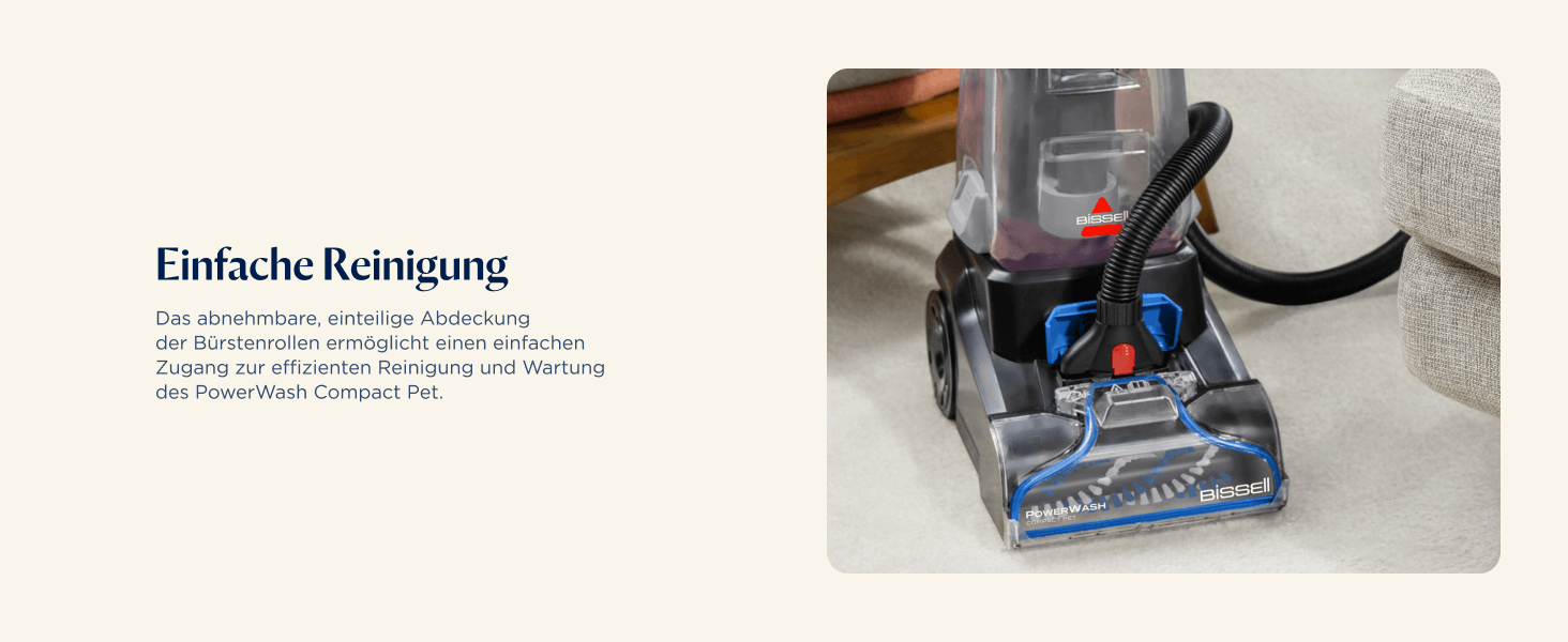 BISSELL PowerWash Compact Pet: компактний вертикальний мийник для килимів та м'яких меблів для видалення плям від тварин, 600W, з кабелем, 4058N