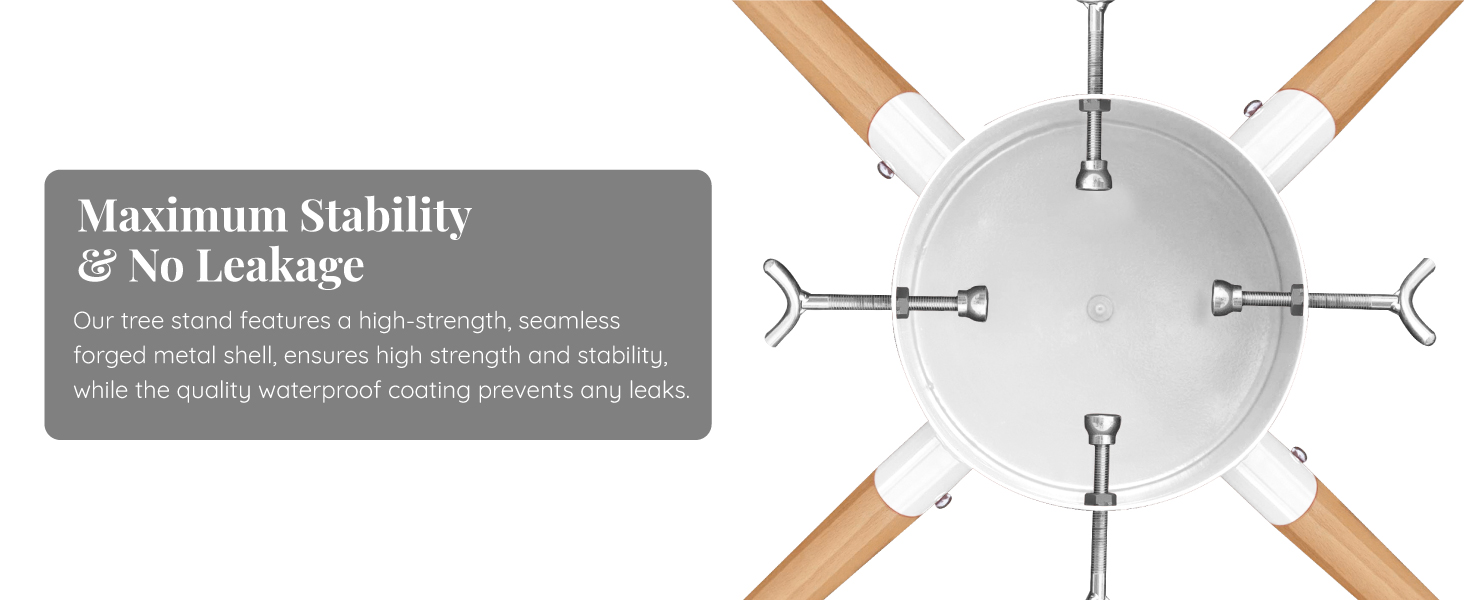 Підставка для ялинки Tree Nest - міцна, з водосховищем, для великих ялин (до 3м), діаметр 20.5 см, білий колір