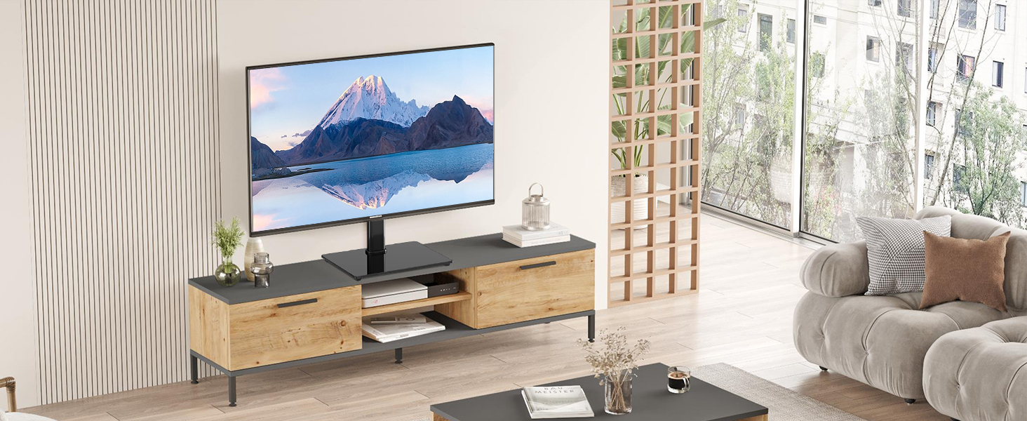 Підставка для телевізора Suptek, поворотна, для LED/OLED екранів 26-55 дюймів, до 50 кг, VESA 400x400 мм, TS202