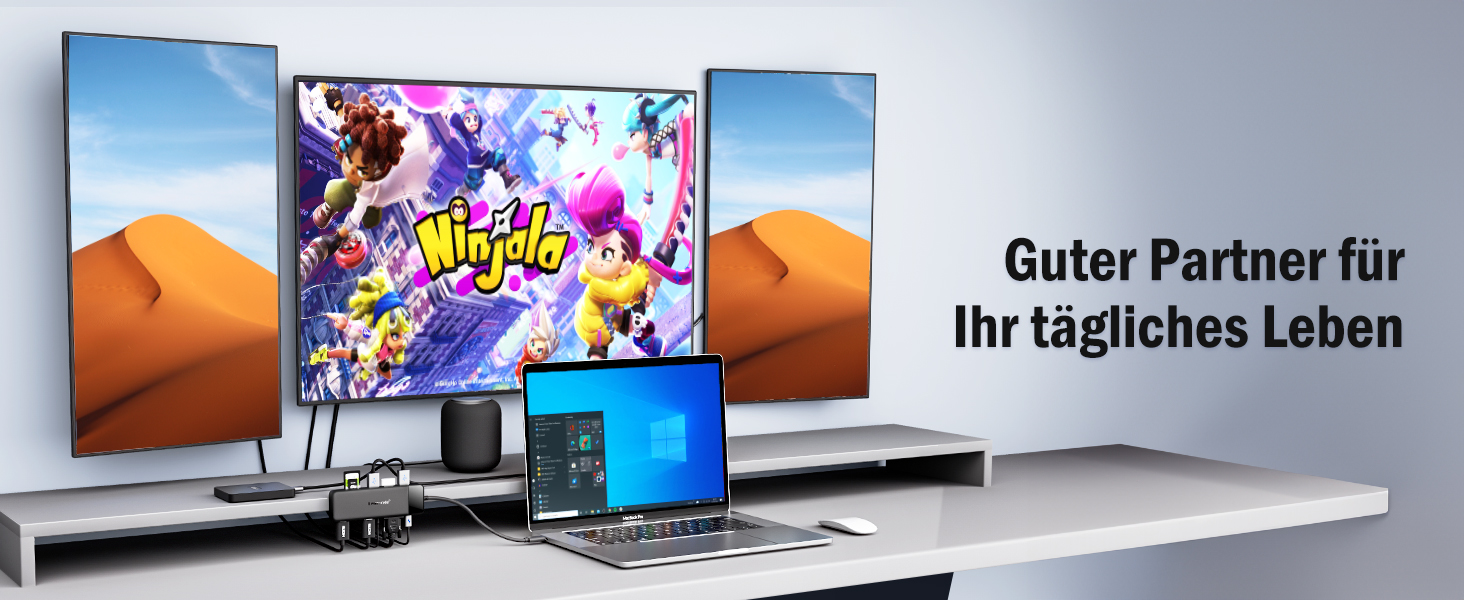 Док-станція Lemorele USB C з хабом 11 в 1: 2*HDMI (4K), 3*USB 3.0/2.0, VGA, PD 100W, SD/TF, для Windows, MacBook, Dell, HP, Lenovo, Surface