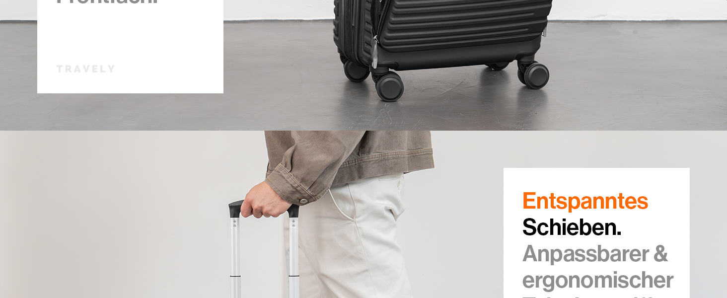 Чемодан Travely з полікарбонату, 77 см, XL, 100 л - міцний валіза з TSA замком та відділом для ноутбука (55x40x23 см), колір: чорний