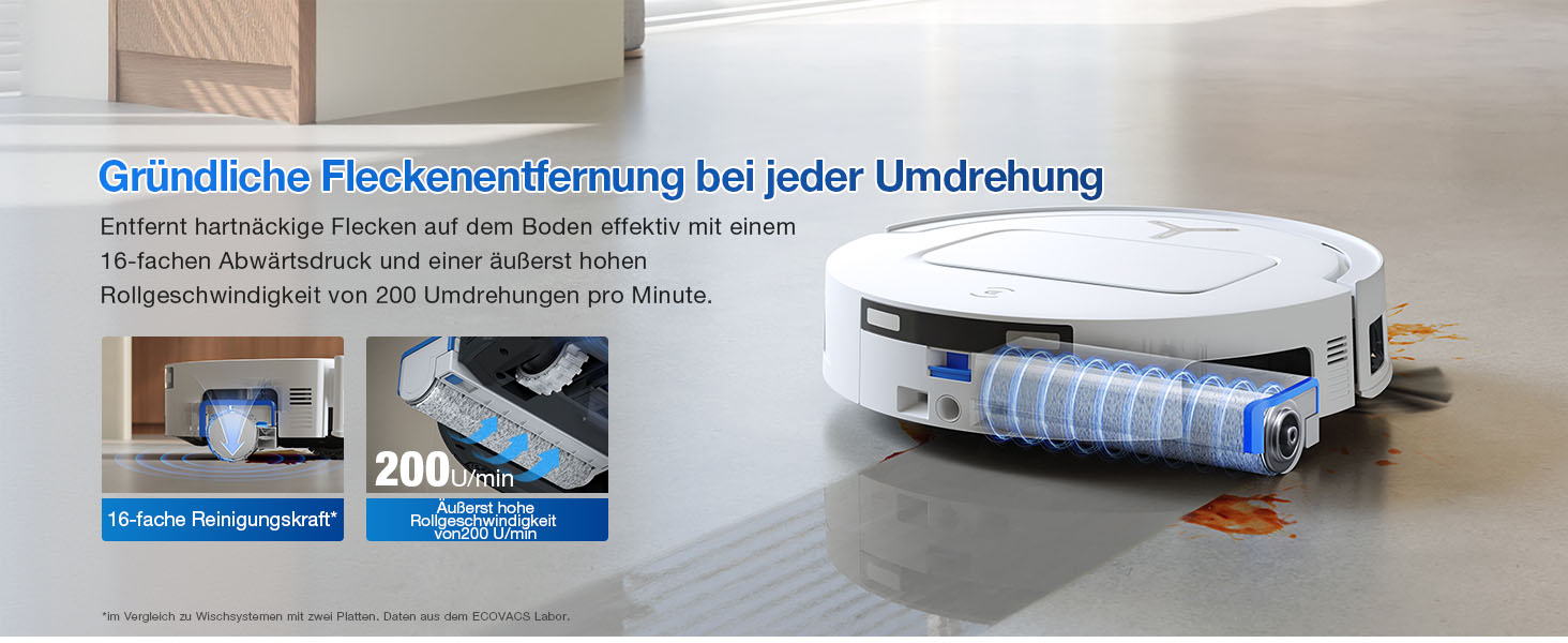 Робот-пилосос ECOVACS DEEBOT T80 Omni з функцією миття підлоги, 18000 Па, OZMO Roller, автоматичне миття мопів, ZeroTangle 3.0, миття гарячою водою (40-75°C), білий