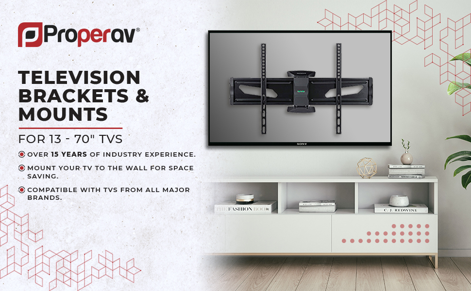 Настінний кронштейн для телевізора ProperAV Tilt & Swivel, поворотний та нахильний, для діагоналей 23-43