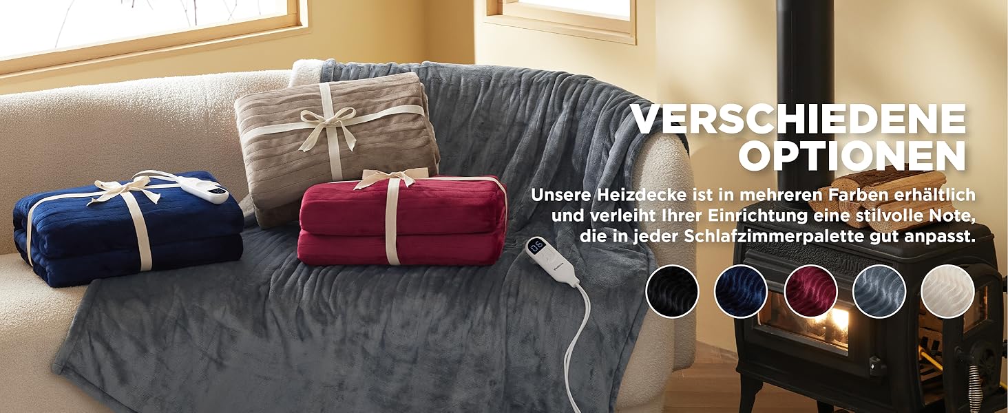 Електрична ковдра BEDSURE з автоматичним вимкненням, 130x180 см, сіра - тепла подарунок для мами на Різдво