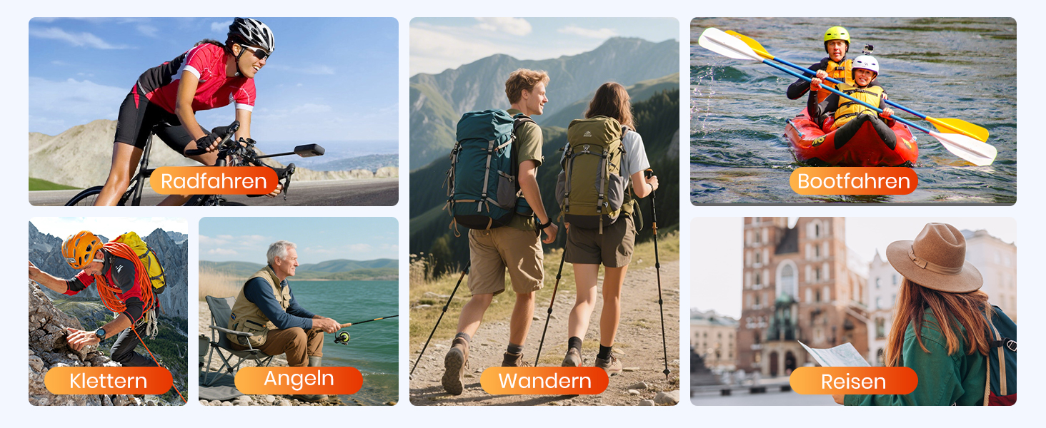 Power Bank Bilivein 25000mAh з сонячною зарядкою, 3 кабелі, 20W, LED, USB-C, для активного відпочинку