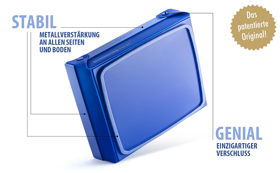 coox WUNDERFORM Frame MQ in Blue: The first foldable silicone cake pan for limitless baking creations - perfect for cakes, bread, and casseroles