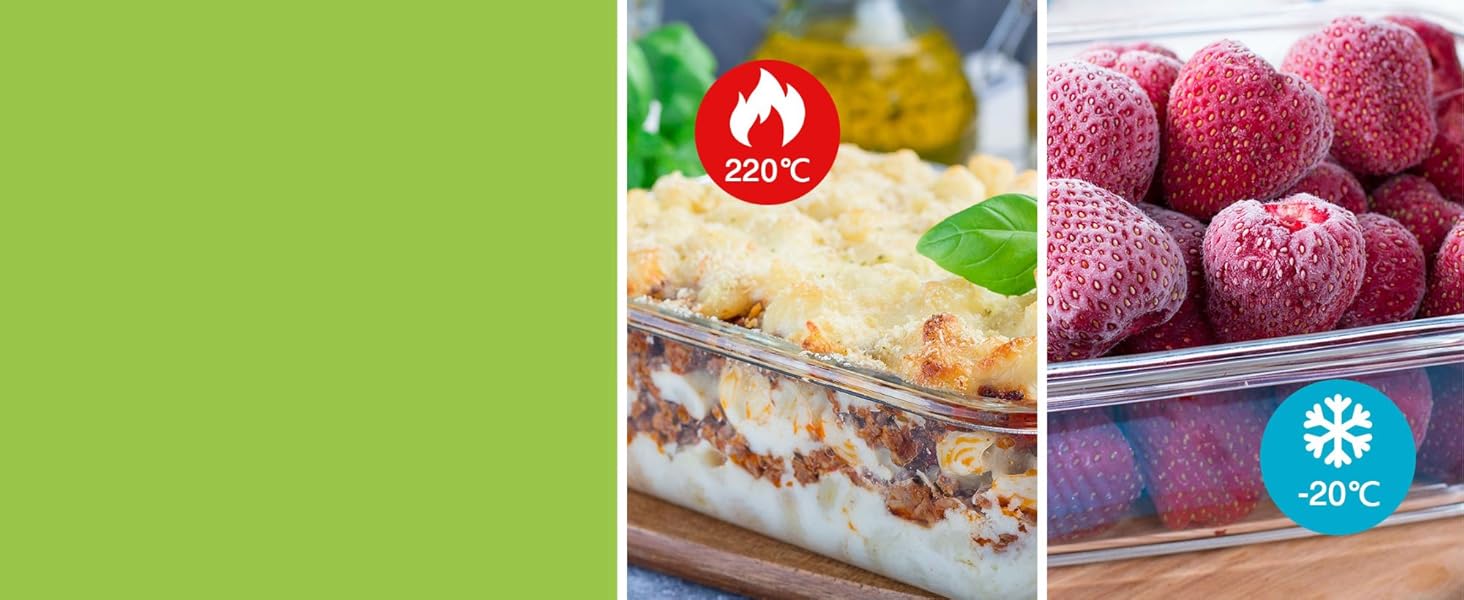 Набір контейнерів VonShef для зберігання продуктів – 10 шт., 1050 мл та 370 мл, придатні для духовки та мікрохвильової печі, мийки в посудомийній машині, герметичні та витікання, ідеальні для приготування їжі наперед