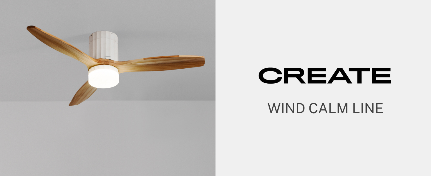 Вентилятор стельовий з підсвіткою Windcalm Line білий/дерево, Wi-Fi, пульт, 132 см, 40W