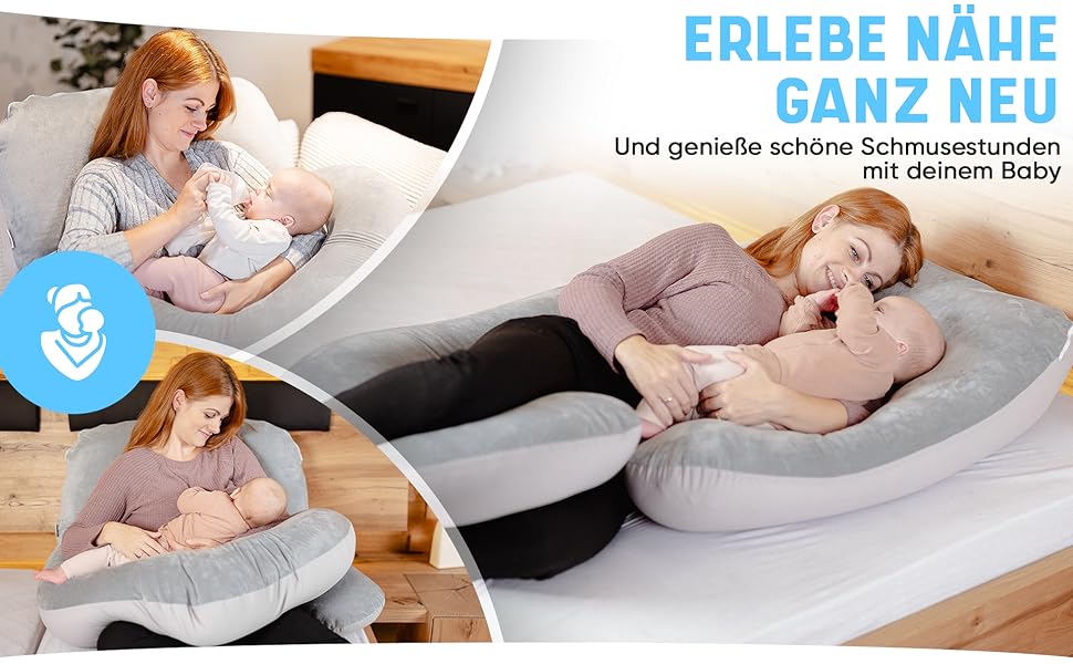 Подушка для сну на бік Katmare - вагітна подушка, подушка для годування, Body Pillow XXL з мікроперлин, знімний чохол, двостороння (зима/літо)