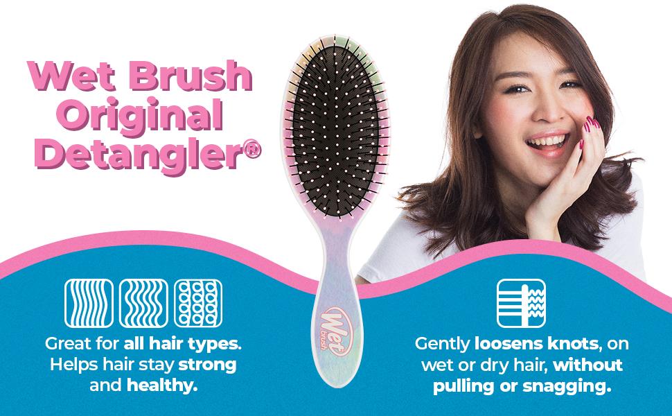 WetBrush Original Detangler – щітка для волосся з м'якими Intelliflex-щетінками, розплутує без пошкоджень, для всіх типів волосся, колекція Color Wash, 1 шт.