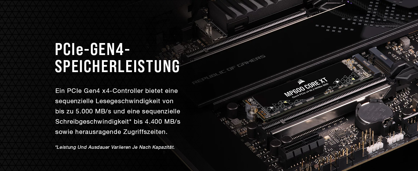 SSD Corsair MP600 CORE XT 2TB M.2 PCIe Gen4 NVMe – Швидкість до 5900 МБ/с, QLC NAND, для ноутбуків та ПК