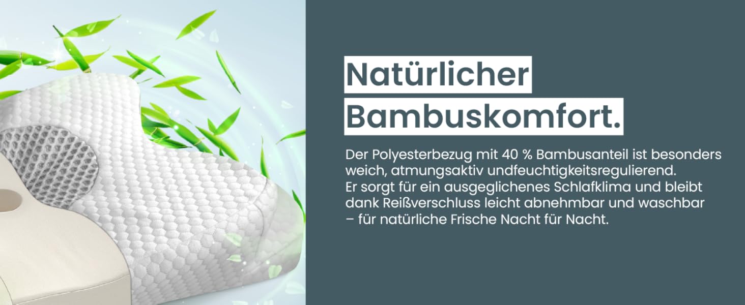 Ортопедична подушка для шиї при болях у шиї з високоякісної піни з пам'яті - Ергономічна подушка для шиї - Подушка для тих, хто спить на боці, на спині та на животі - пральний чохол при 40°C 61 x 40 x12 Світло-сірий