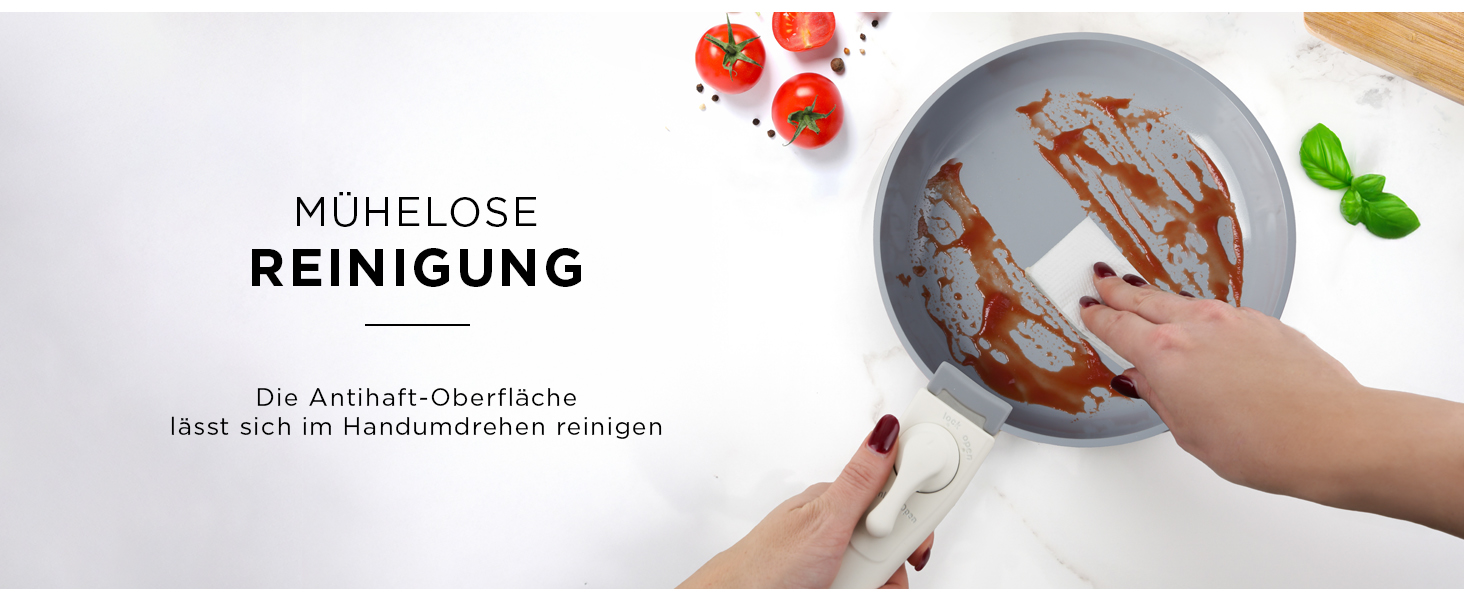 Набір каструль Kasanova Eaziclip 9 шт. з керамічним покриттям, індукційні, знімні ручки, антипригарні, рожевий