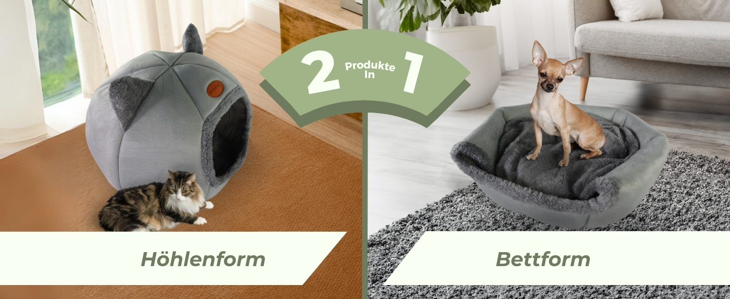 Кішечка Мобіклінік®: зручне ліжко-гніздо для котів, легко прати, знімний коврик, 25D піна, сучасний дизайн