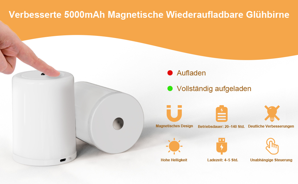 Бездротова настільна лампа з акумулятором 5000mAh, LED, сенсорне управління, RGB, з пультом, для спальні, вітальні, їдальні – (латунь)