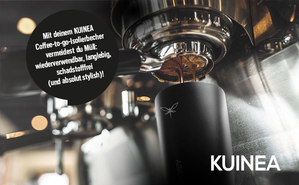 Термокружка для кави KUINEA To Go 350 мл, нержавіюча сталь, 6 годин тепла, з гігієнічним клапаном, без BPA, зелена