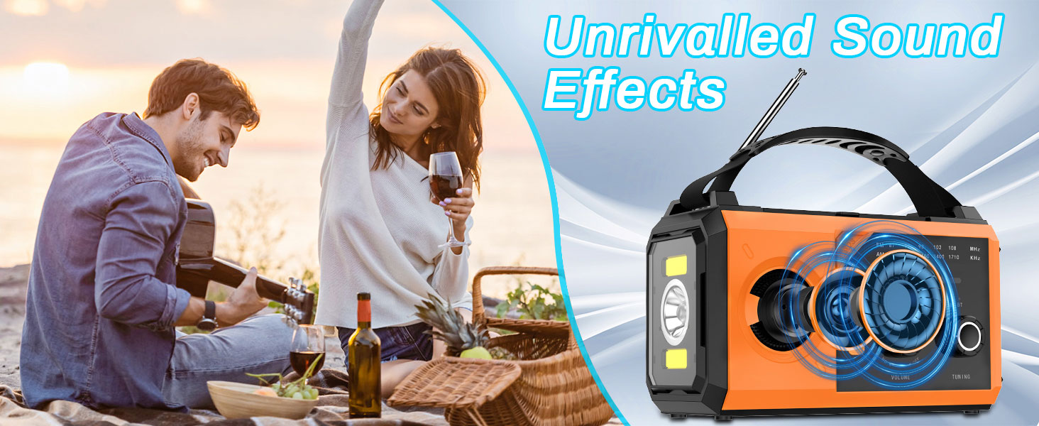 Радіо Kurbelradio на 27000mAh з Bluetooth, сонячне радіо з зарядкою для мобільного телефону, AM/FM портативне аварійне радіо, ліхтарик, зарядний пристрій та комплект для аварійних ситуацій Blackout, для кемпінгу та будівельних майданчиків, помаранчевий