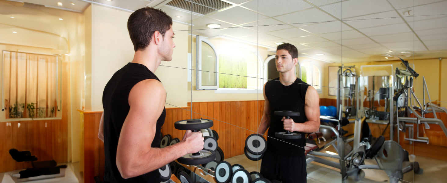 16 настінних дзеркал для плитки - Легка установка, без рамки, розміром 35,6 x 28 см, для спальні, вітальні, ванної кімнати та домашнього спортзалу