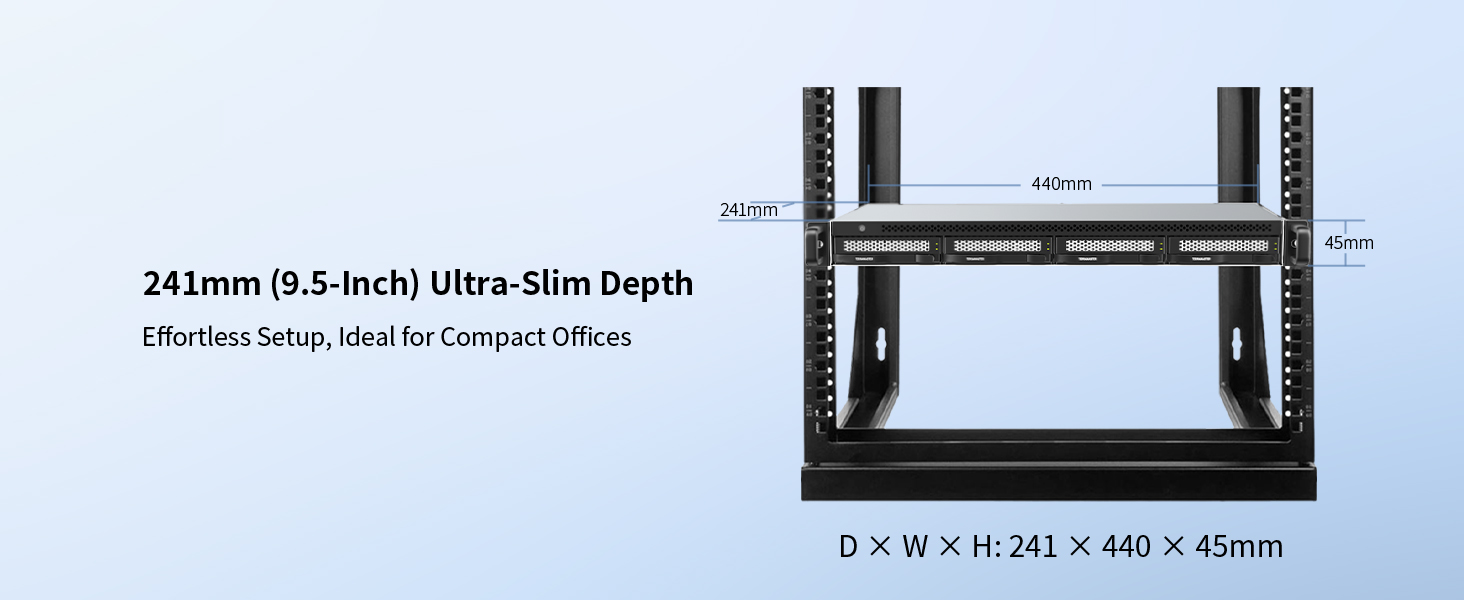 TERRAMASTER D4-320U: 4-слотове HDD корпус для монтажу в стійку з USB 3.2 Gen2 та 10 Gbit/s інтерфейсом, Hot-Swap, Plug-and-Play (без жорсткого диска)