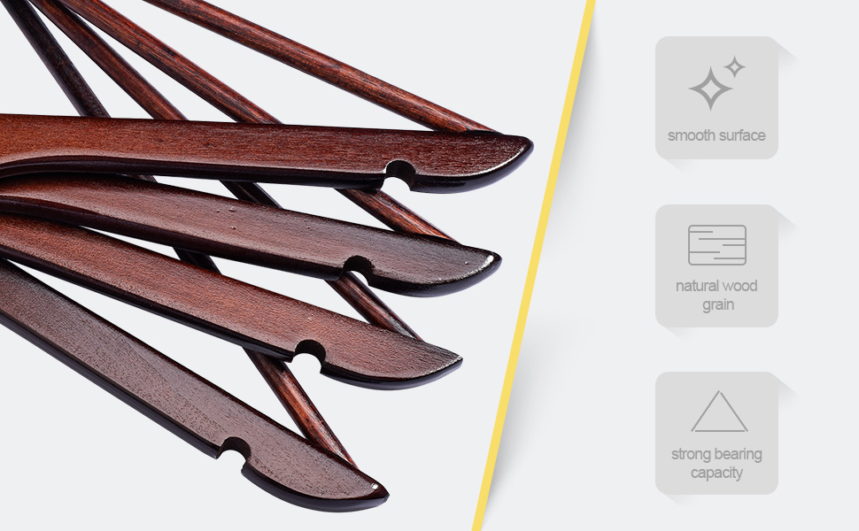 Дерев'яні вішалки для одягу HOUSE DAY, 20 шт. - для костюмів, з антиковзким покриттям, поворотний гачок рожевого золота